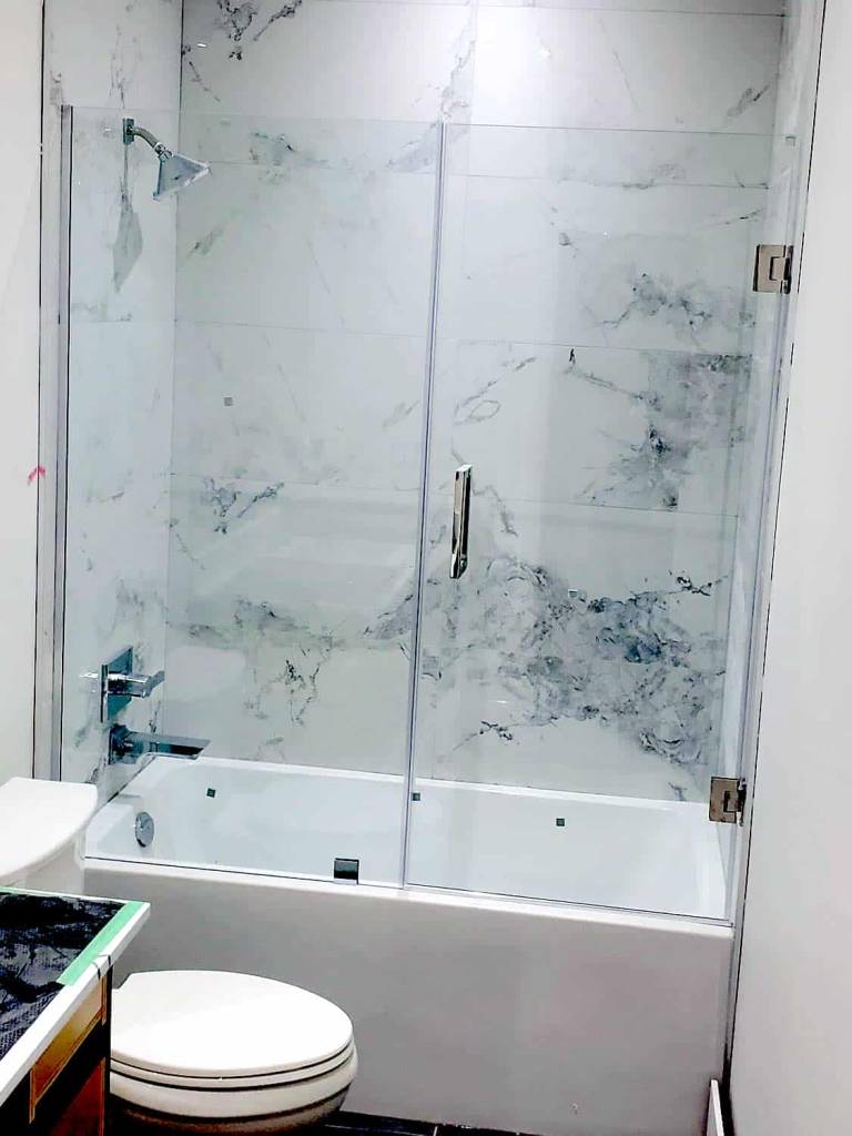 VanGlaze - Swing Glass Shower Doors on Bathtub