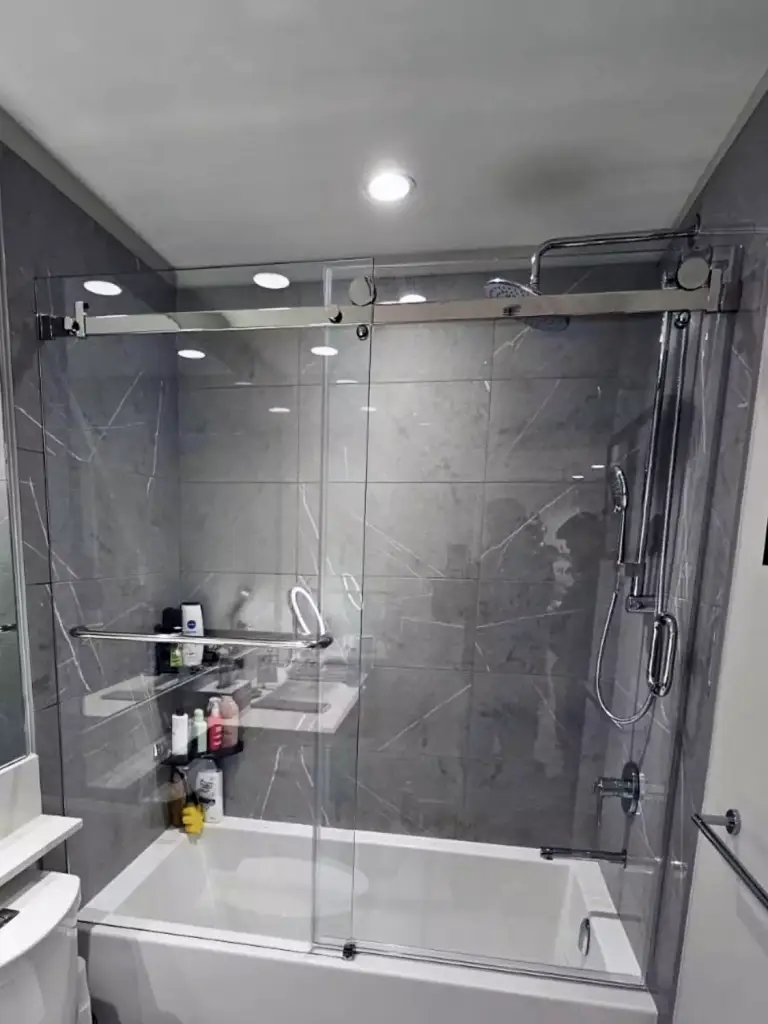 VanGlaze - sliding glass shower doors on Bathtub in Langley & Burnaby