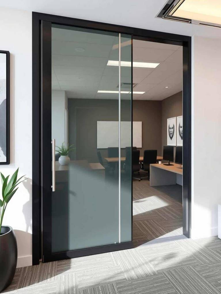 sliding door office partition
