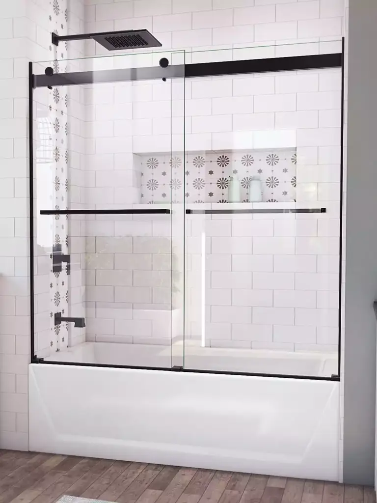 VanGlaze - sliding glass shower doors on Bathtub in Langley & Burnaby