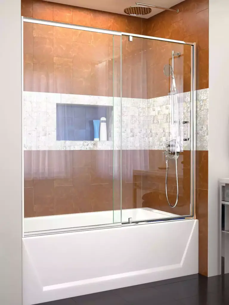 VanGlaze - sliding glass shower doors on bathtub