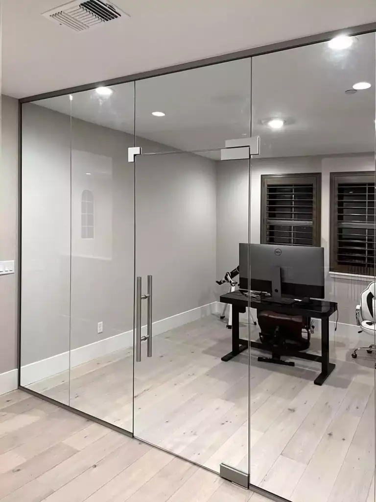 VanGlaze - glass swing door office partition in Langley & Burnaby
