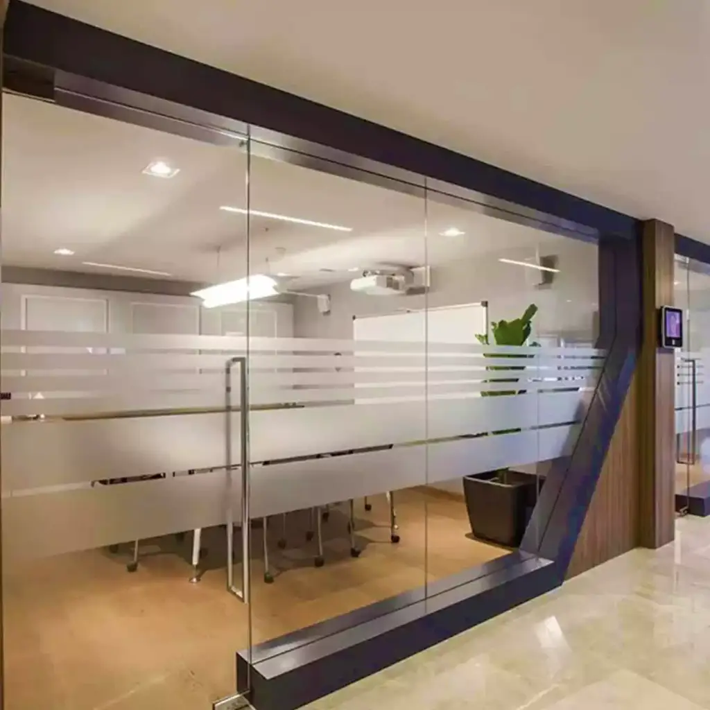 VanGlaze - glass swing door office partition in Langley & Burnaby
