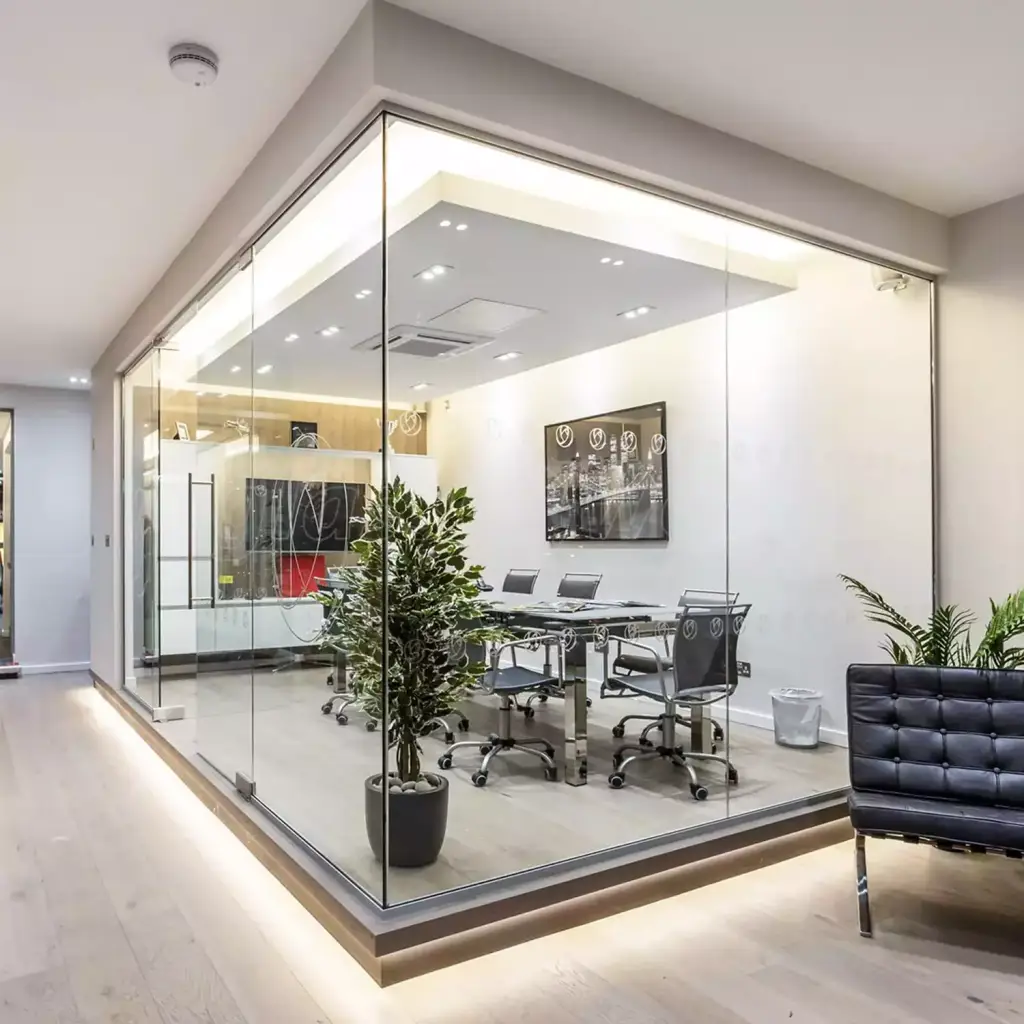 VanGlaze - glass swing door office partition in Langley & Burnaby