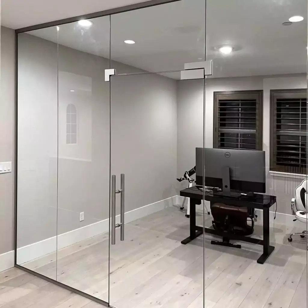 VanGlaze - glass swing door office partition in Langley & Burnaby