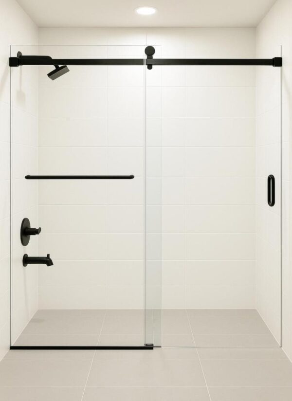 Sliding Glass Shower Door Shower Glass - Black color and other hardware