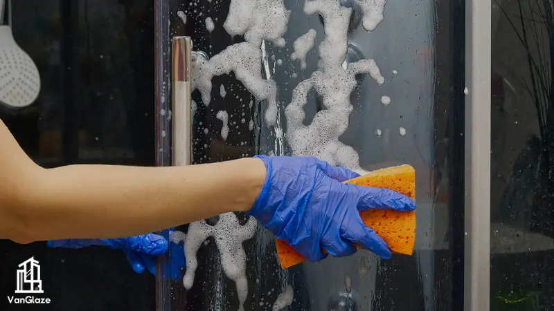 best clean glass showedoors hard water stains