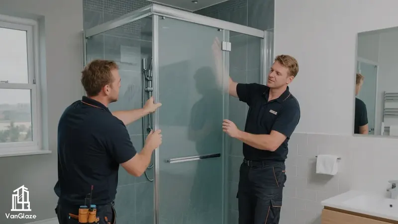 changing bathroom glass door