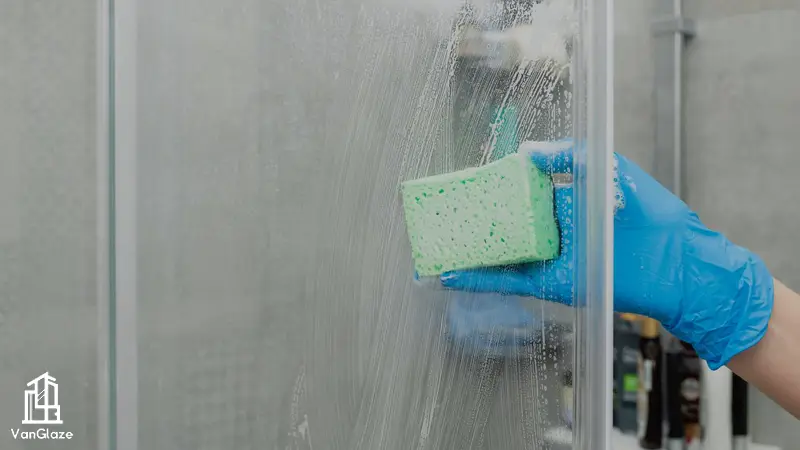 how to clean glass shower doors with hard water stains and soap scum
