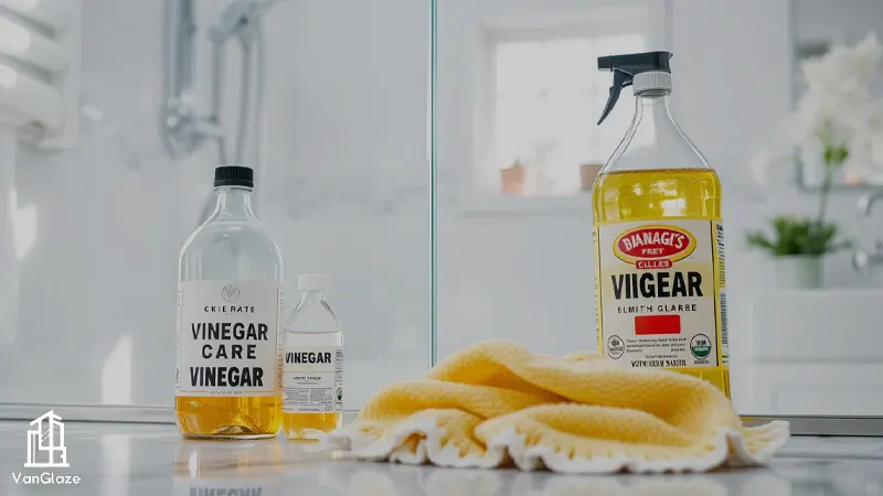 what do hotels use to clean glass shower doors With Vinegar