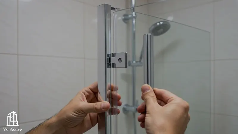 Replacing a bathroom glass door