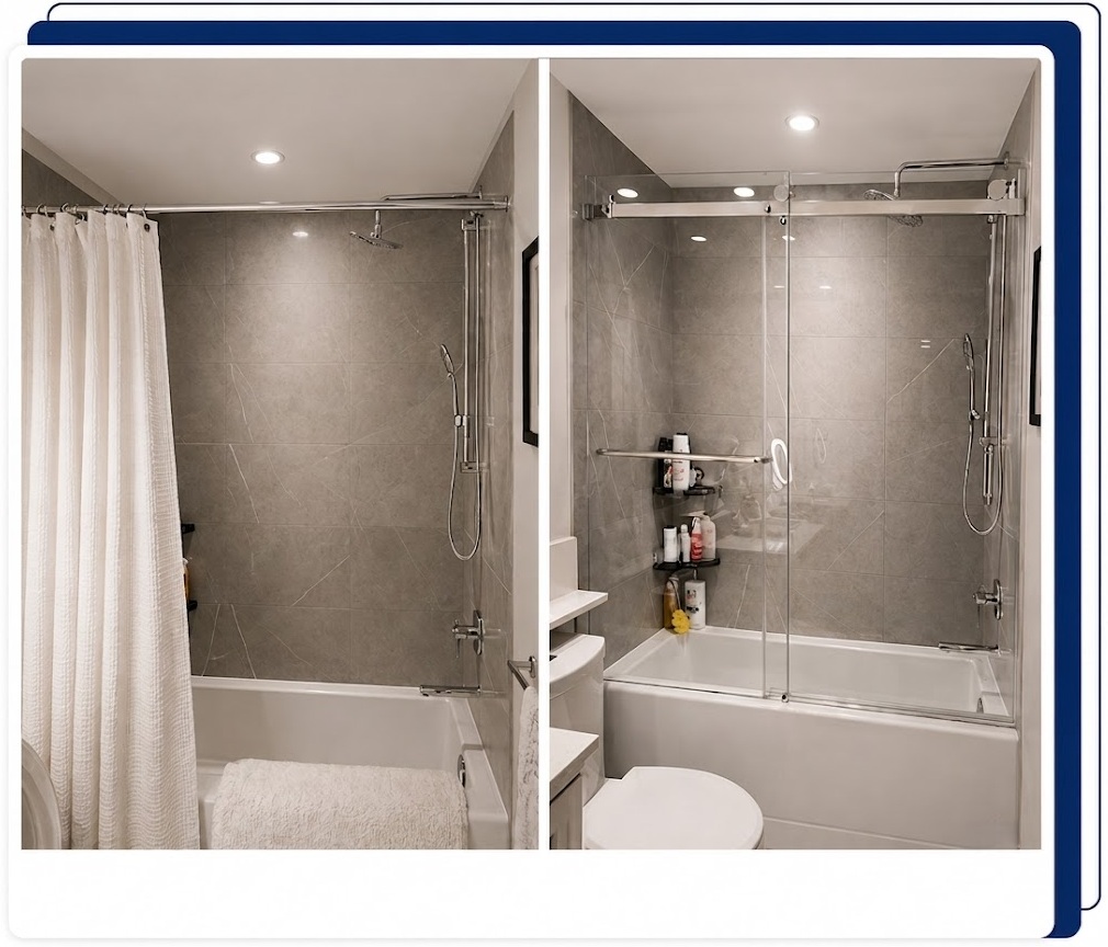 Bathtub Glass Door replacement by VanGlaze