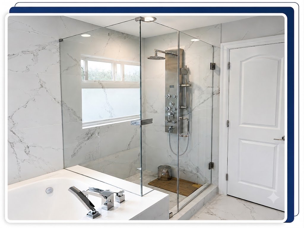 Swinging shower door