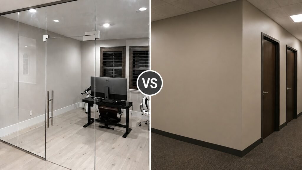 Glass Office Partitions vs. Drywall Offices: Pros, Cons & Key Differences 2 Glass Office Partitions vs. Drywall Offices Pros Cons Key Differences