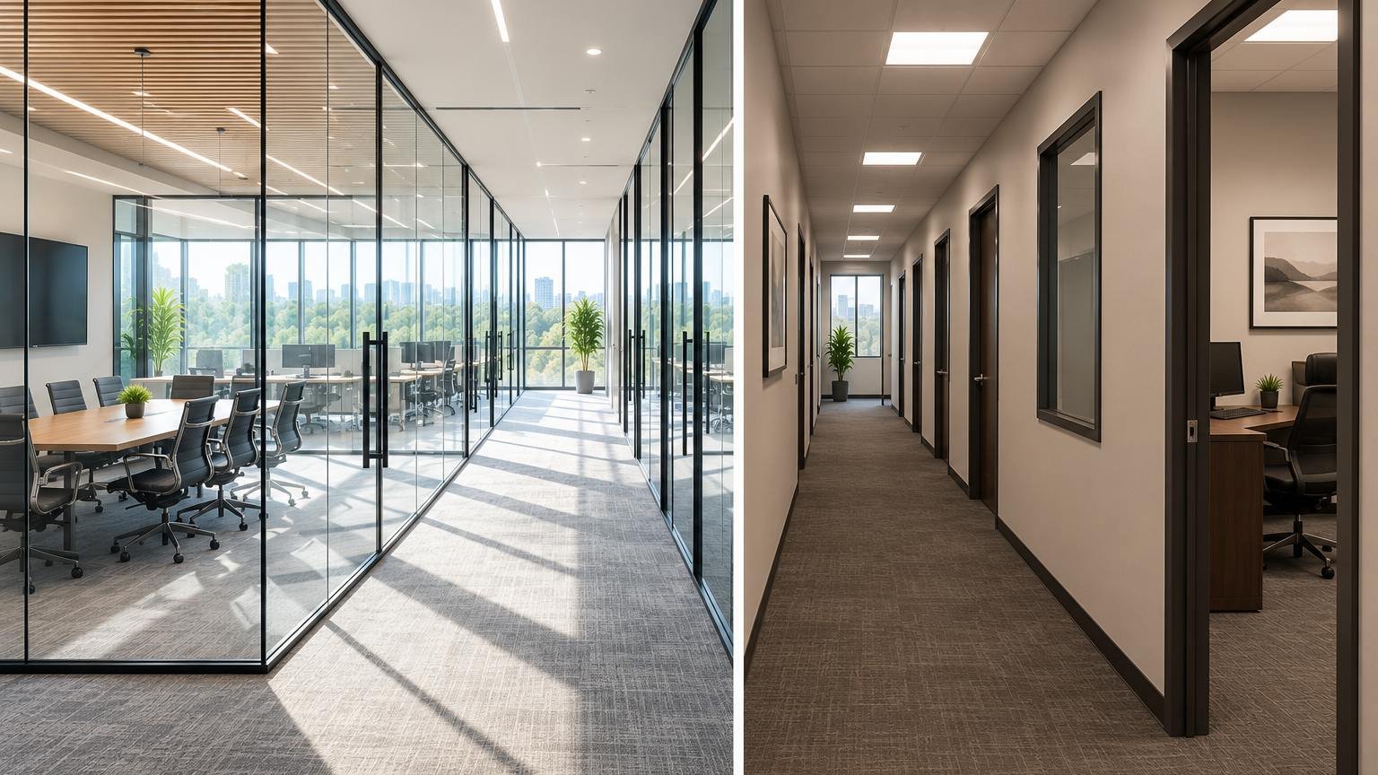 Glass Office Partitions vs. Drywall Offices: Pros, Cons & Key Differences 4