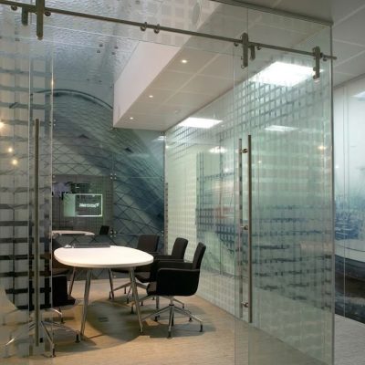 Barn Door Glass office partition