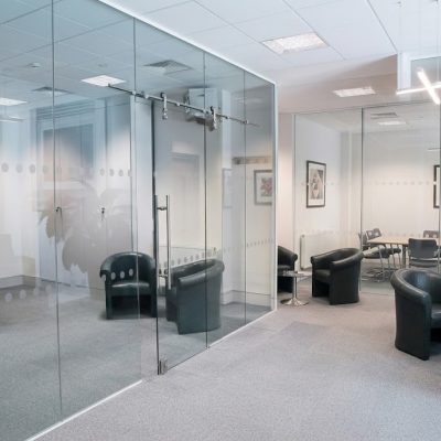 Barn Door system glass office partition