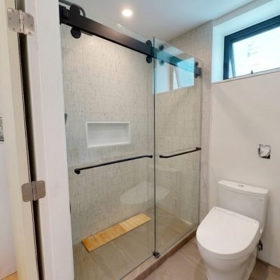 Bypass sliding shower door