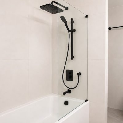 Fixed Panel shower glass on Tub