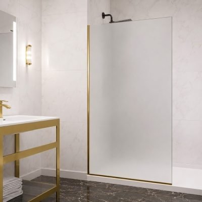 Fixed panel frosted shower glass