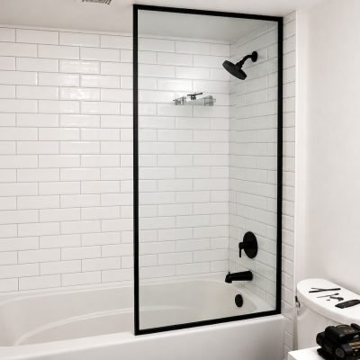 Framed Fixed panel on tub