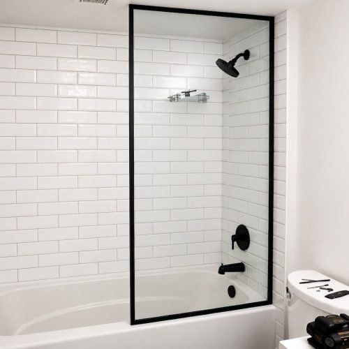 Framed Fixed panel on tub