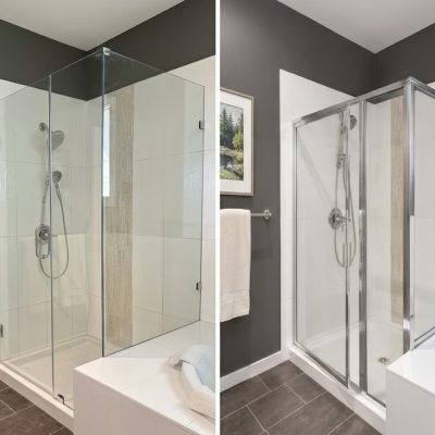 Frameless corner shower glass